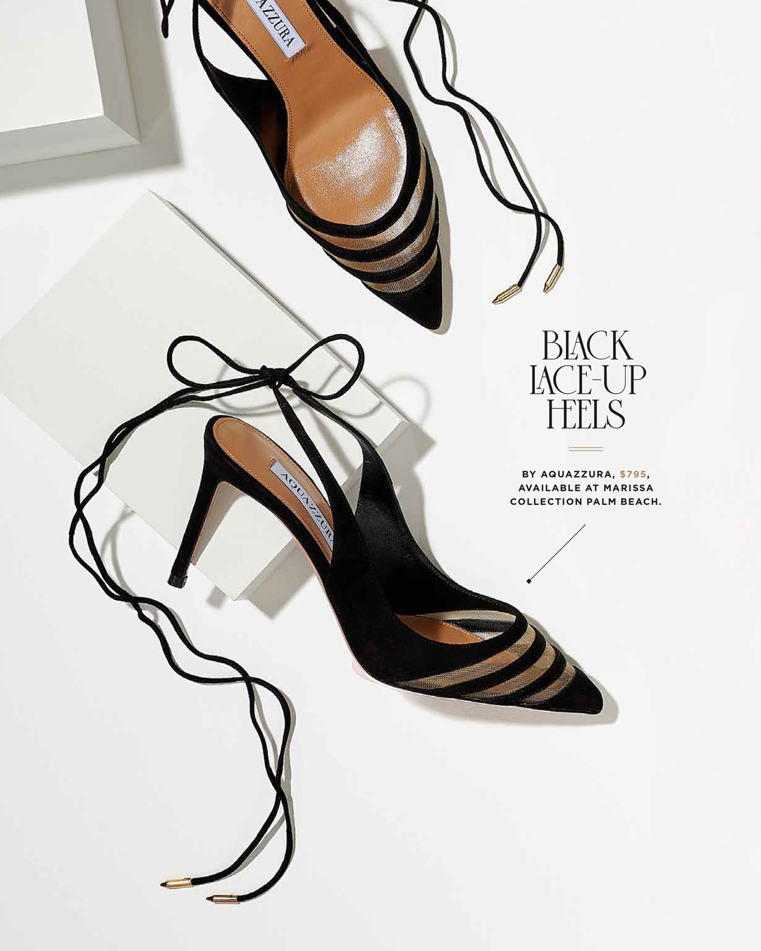 Editorial Fashion Product Photography of Back Shoes on White Background for Fort Lauderdale Magazine