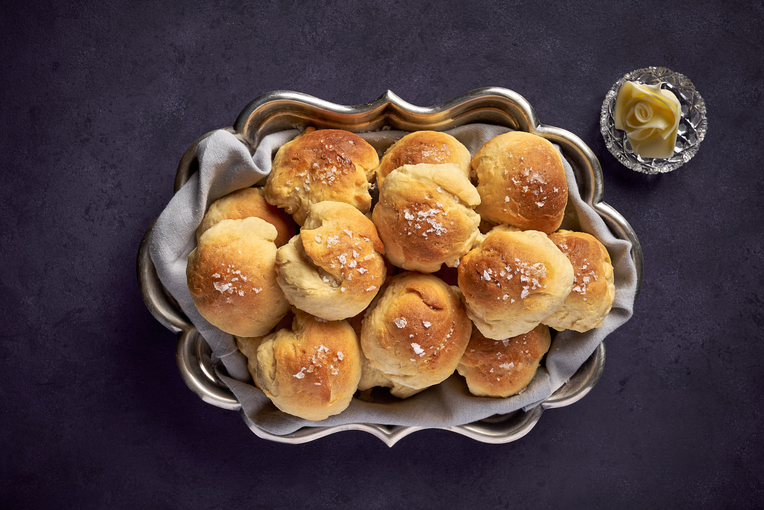 Editorial Cookbook Food Photography of Classic Dinner rolls