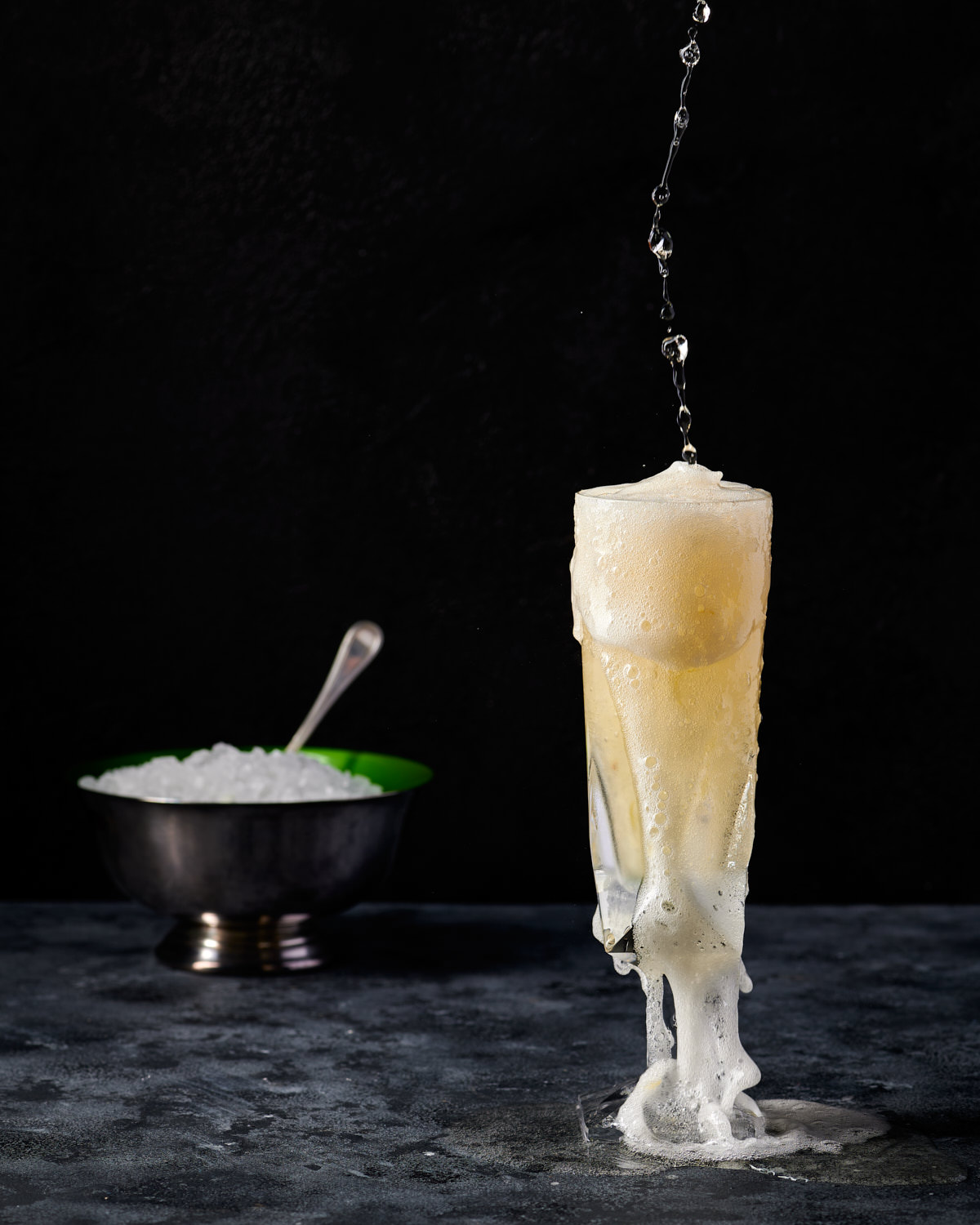 Editorial Cookbook Food Photography of Champagne Frappé à la Glace