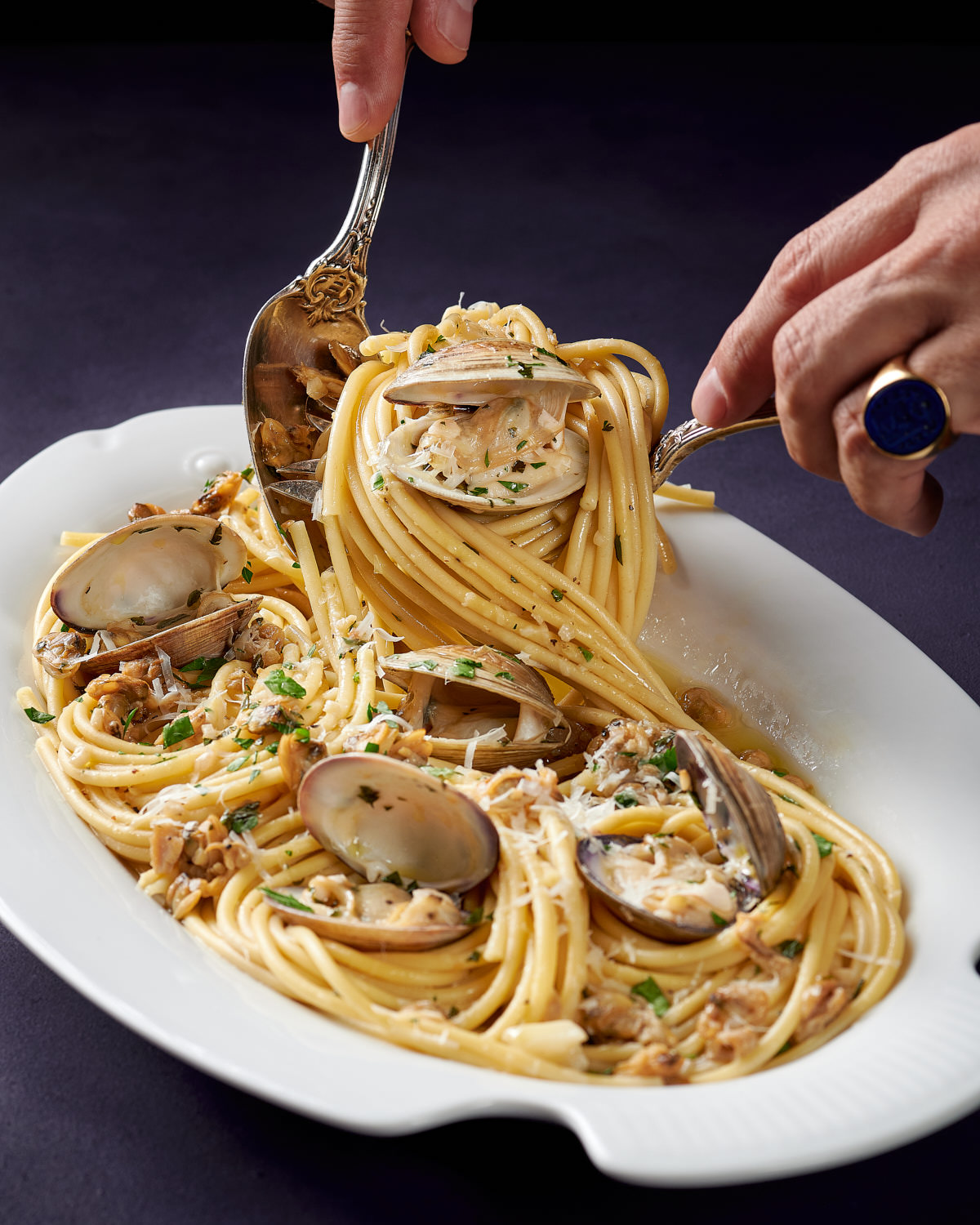 Editorial Cookbook Food Photography of Clam Pasta