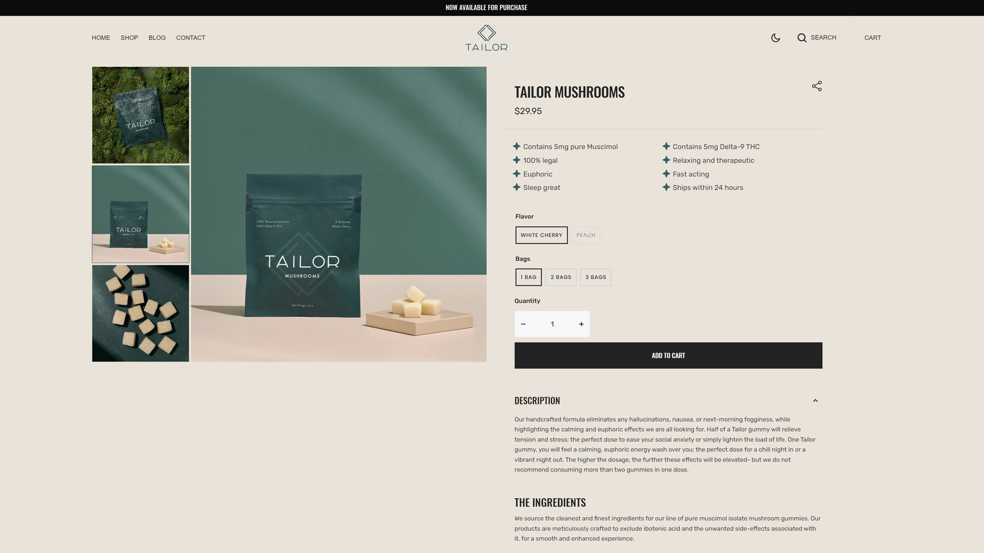 Product Photography of Tailor Gummies Package for e-commerce website