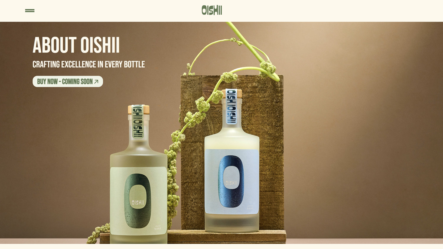 Oishi sake website photograph